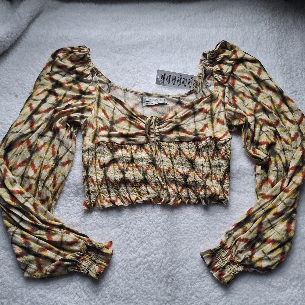 Urban Outfitters Multicolor Patterned Crop Top Size Medium - NWT